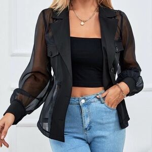 Shein black sheer jacket